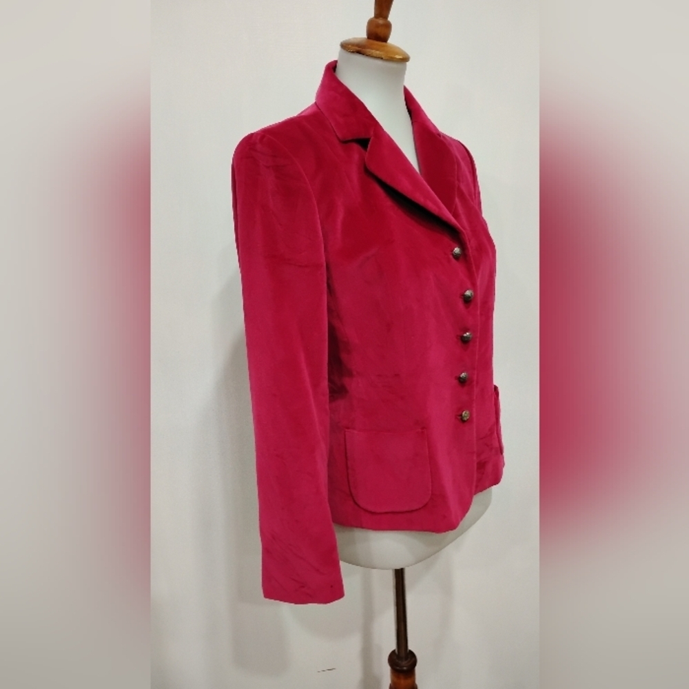 COTTON SILK BLEND VELVET BLAZER